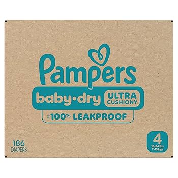 Amazon.com: Pampers Diapers - Baby Dry - Size 4, 186 Count